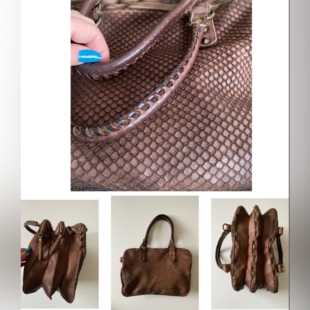 Fiori Di Firenze Italian Leather Handbag, Made In Italy